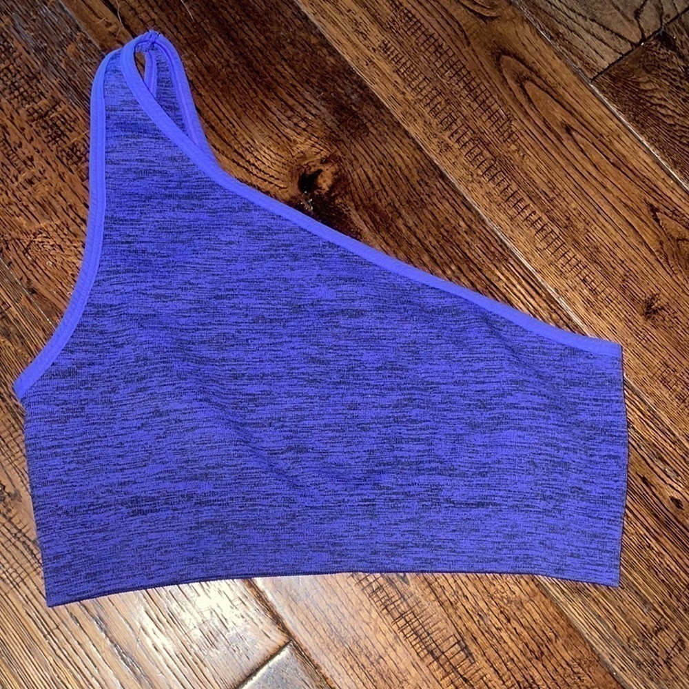 Nux Purple Seamless One Shoulder Sports Bra